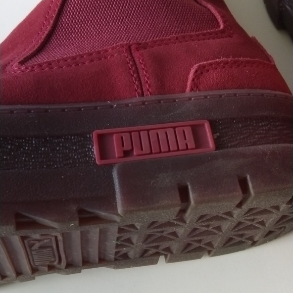 Puma Mayze Suede Platform Chelsea Boots Women Maroon Pull On Dr Size 9.5 - Picture 5 of 6
